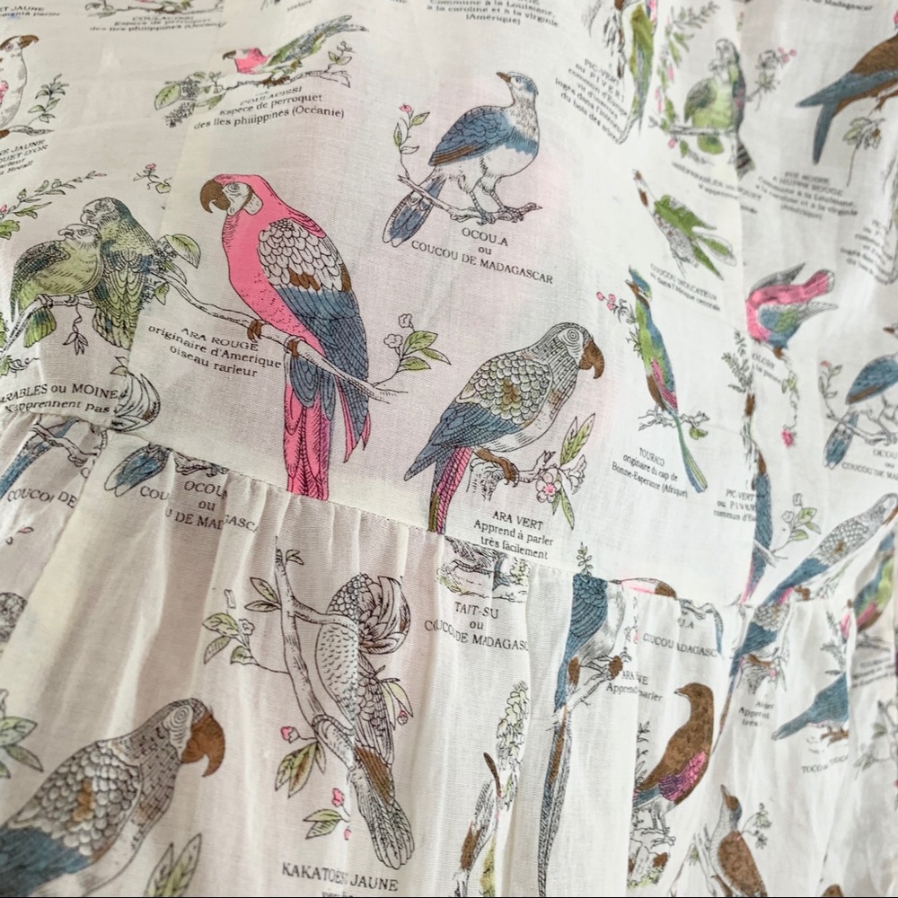 SOLD Anthropologie Maeve Pintucked Bird Blouse - Picture 6 of 8